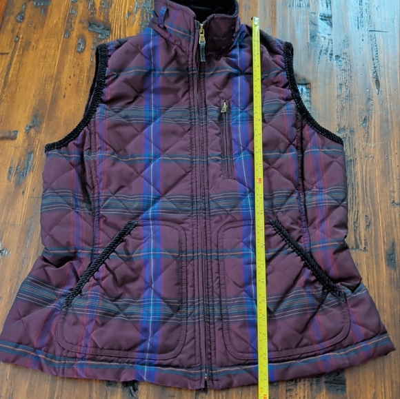 Ralph Lauren Quilted Cord Collar Equestrian Style Plaid Vest Women's Medium - Picture 13 of 15